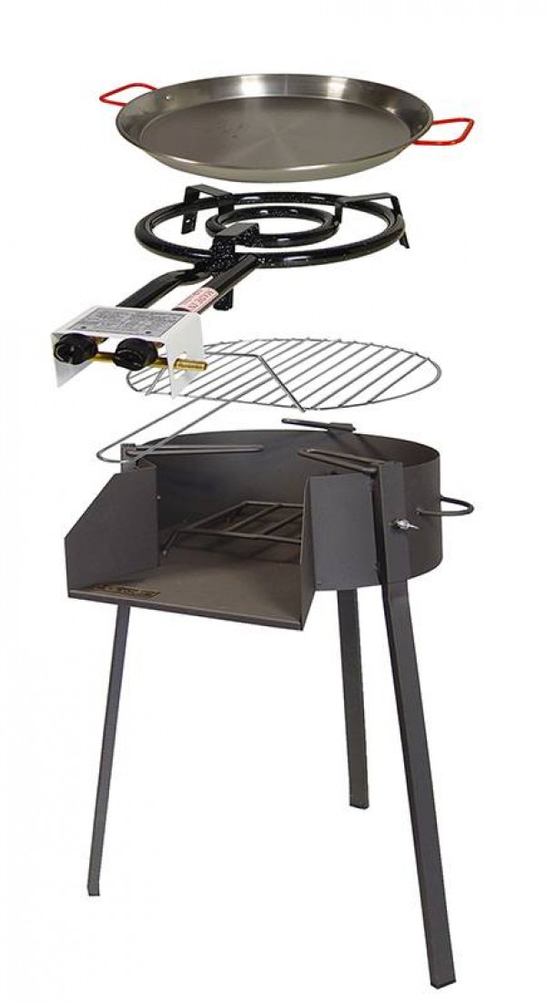 KIT BARBACOA REDONDA Ø50 CMS.(QUEMADOR GAS + PAELLERO)