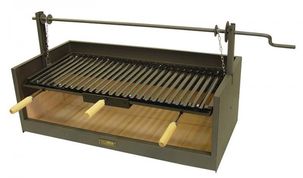 CAJÓN BARBACOA CON LADRILLO REFRACTARIO Y PARRILLA ESMALTADA 120X45X32CMS