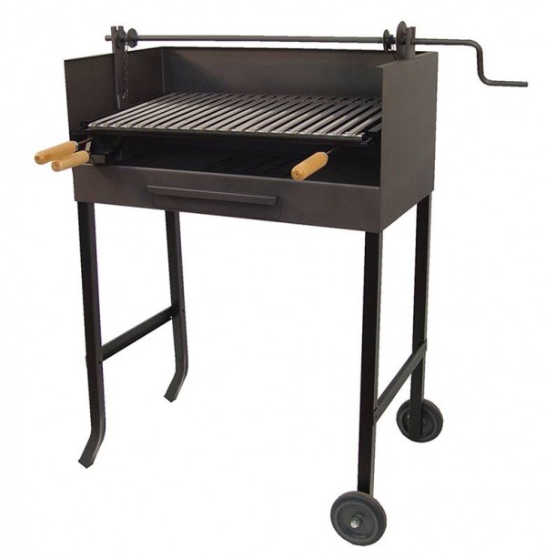 BARBACOA CON ELEVADOR + PARRILLA, SIN BANDEJAS 61X40X107