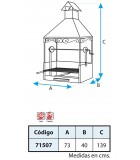 CAJÓN BARBACOA CON CHIMENEA PARA OBRA-ELEVADOR CON PARRILLA INOX 73X40X139CMS